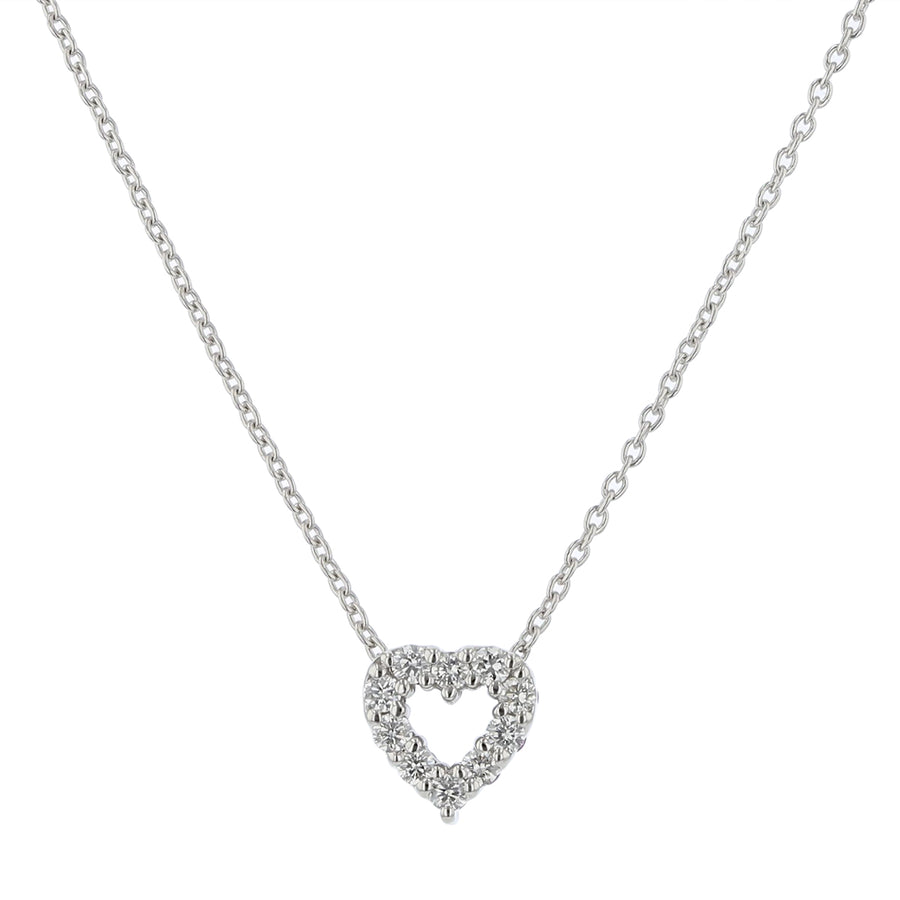 Tiny Treasures 0.10ct Diamond and 0.10ct Pink Sapphire Reversible Heart Pendant in 18K White Gold, 18" chain
