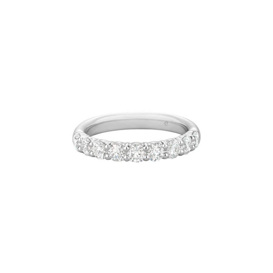 Signature 1.52ct Diamond 9-Stone Partway Band in Platinum, size 6.5