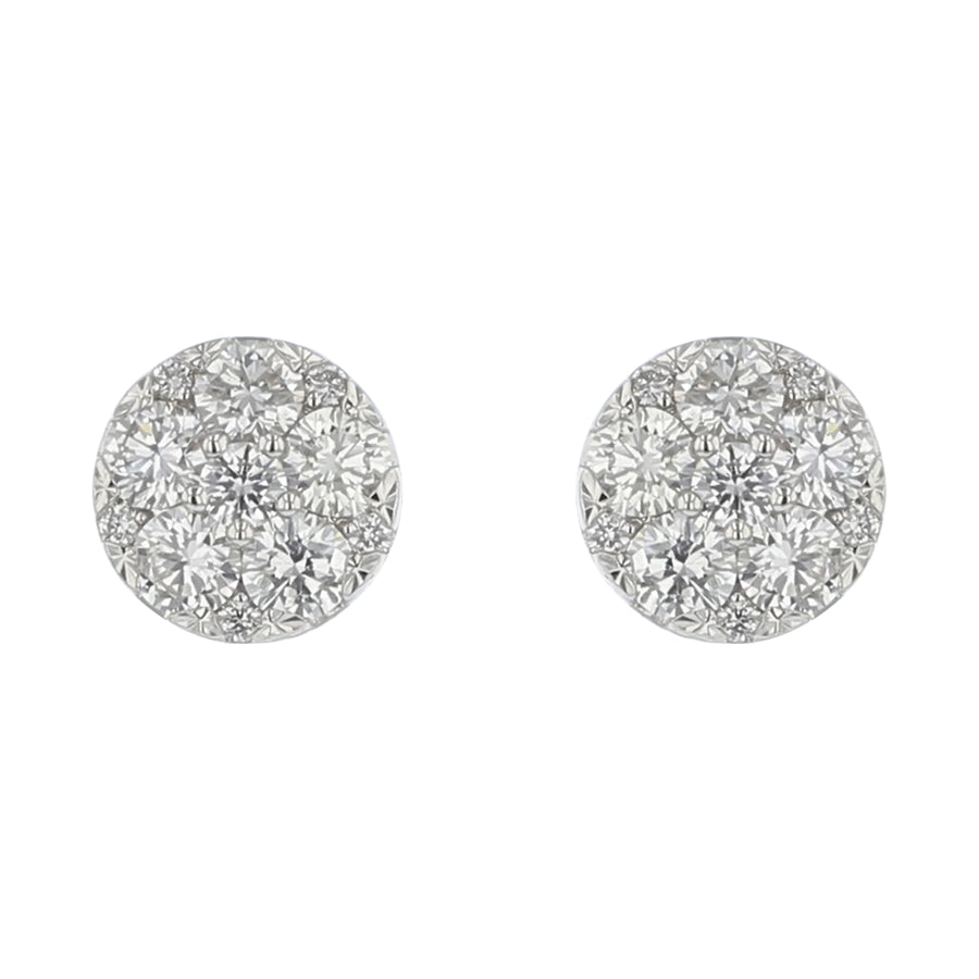 Harmony 0.52-0.60Ct Diamond Stud Earrings in 18k White Gold