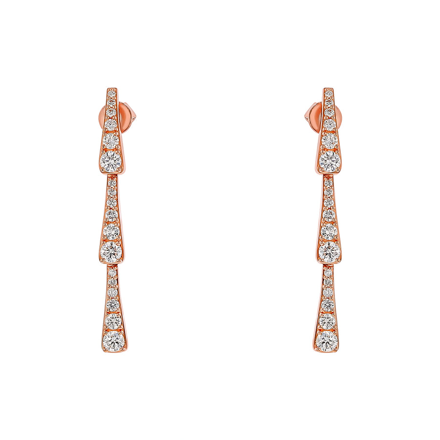 Bouquet 1.30ct Diamond Drop Earrings in 18K Rose Gold