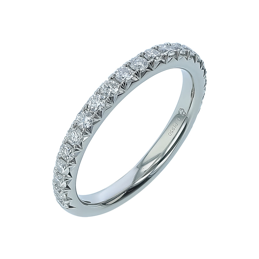 0.50-0.60ct Diamond Partway Band in Platinum, Size 6.5