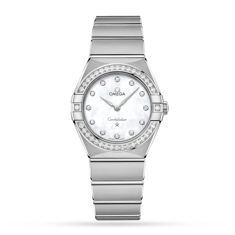 28mm Constellation Watch with Mother of Pearl Dial in Stainless Steel, Bracelet