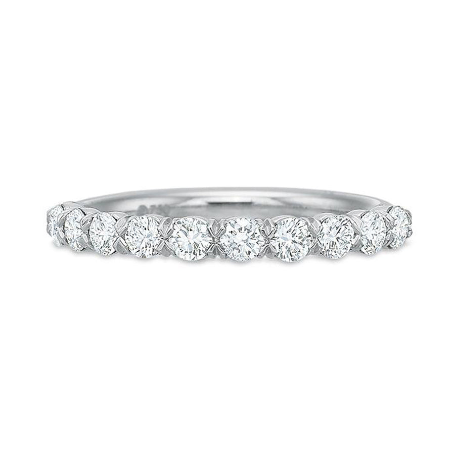 Silk 0.62ct Diamond Prong Partway Band in Platinum, Size 6