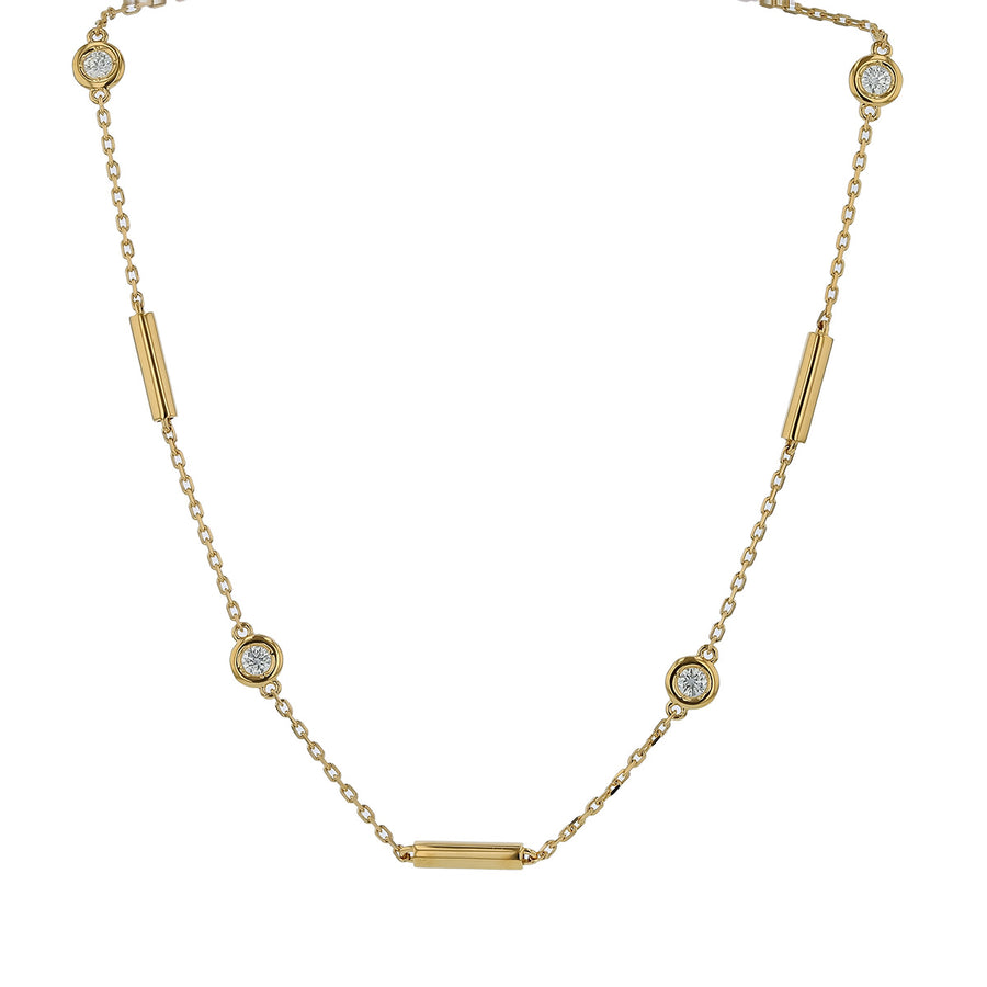 Diamonds by the Inch 0.33ct Diamond Alternating Necklace in 18K Yellow Gold, 18"
