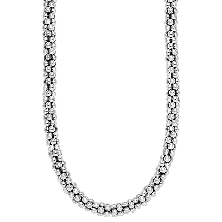 Signature Caviar Rope Necklace in Sterling Silver, 18"inch
