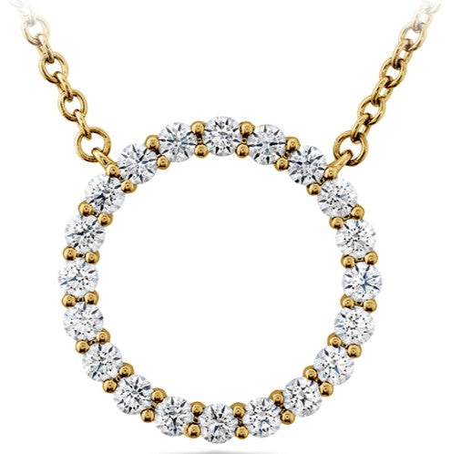 Signature 0.35-0.45ct Diamond Circle Necklace in 18K Yellow Gold, 18"