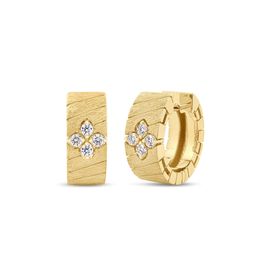Love in Verona 0.16ct Diamond Huggie Hoop Earrings in 18K Yellow Gold