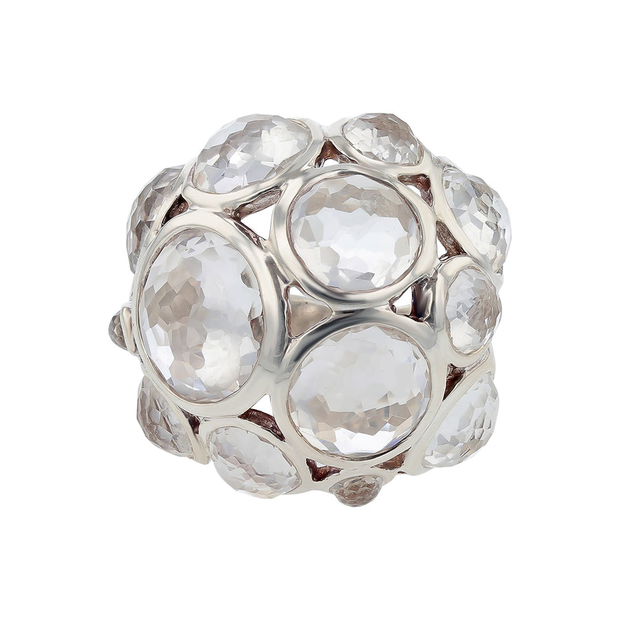Ippolita Quartz Hammered Finished Ring in Sterling Silver, Size 7