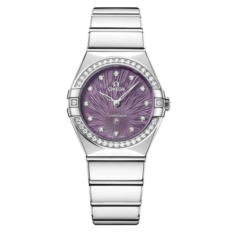 28mm Constellation Watch with Purple Dial in Stainless Steel, Bracelet