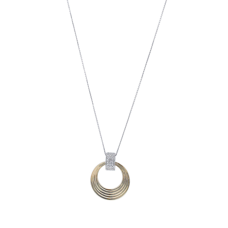 0.17ct Diamond Pendant in 14K Yellow and White Gold, 18" chain