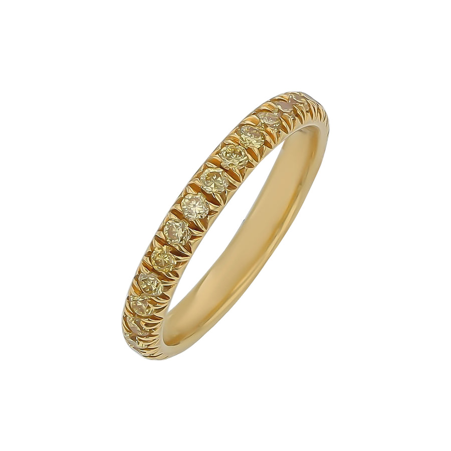 Artisan Pave Diamond Ring in 18K Yellow Gold