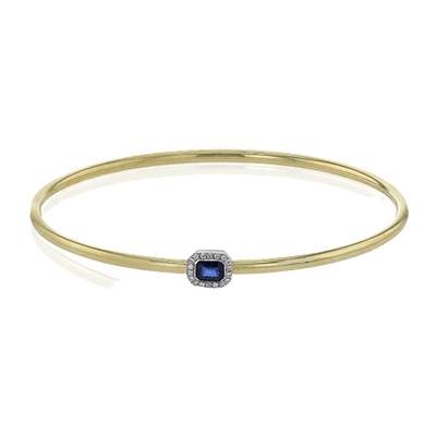 0.46ct Sapphire and 0.06ct Diamond Bangle Bracelet in 18K Yellow and White Gold