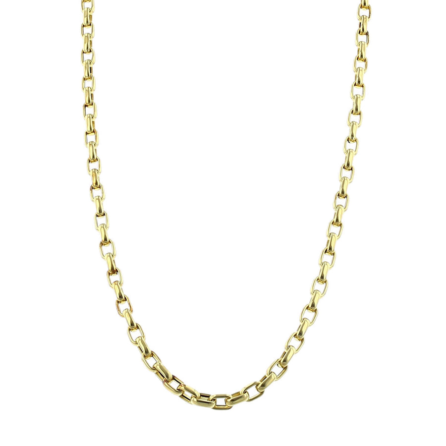 Designer Gold Fine Gauge Square Link Chain Necklace in 18K Yellow Gold, 17in