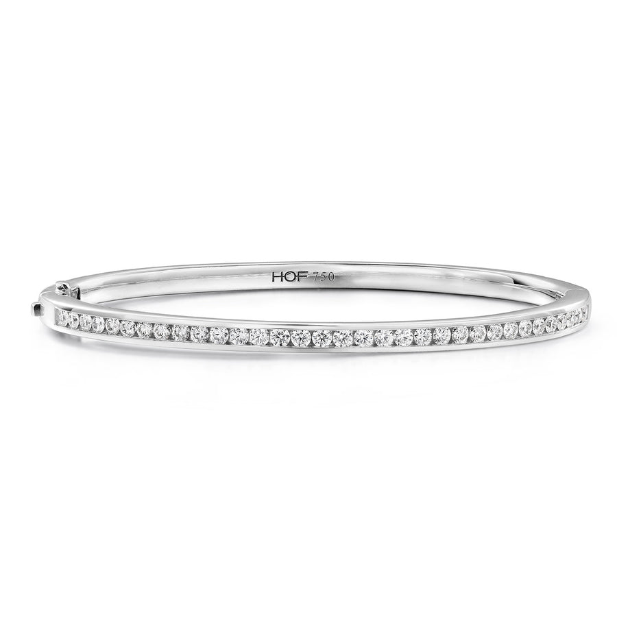 Hearts on Fire Classic 1.15-1.25ct Diamond Channel Set Bangle in 18K White Gold