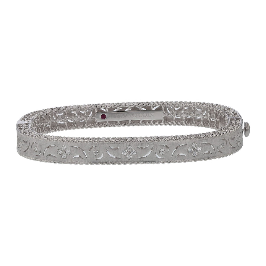 Princess 0.34ct Diamond Bangle Bracelet in 18K White Gold
