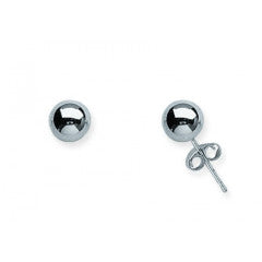 Polished Ball Stud Earrings in 14K White Gold, 8mm