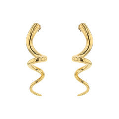 Designer Gold Large Spiral Earrings in 18K Yellow Gold