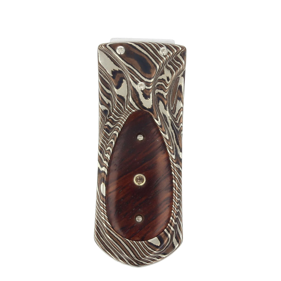 M3 PANAMA Zurich Money Clip in Cocobolo Wood, Sterling Silver and Titanium