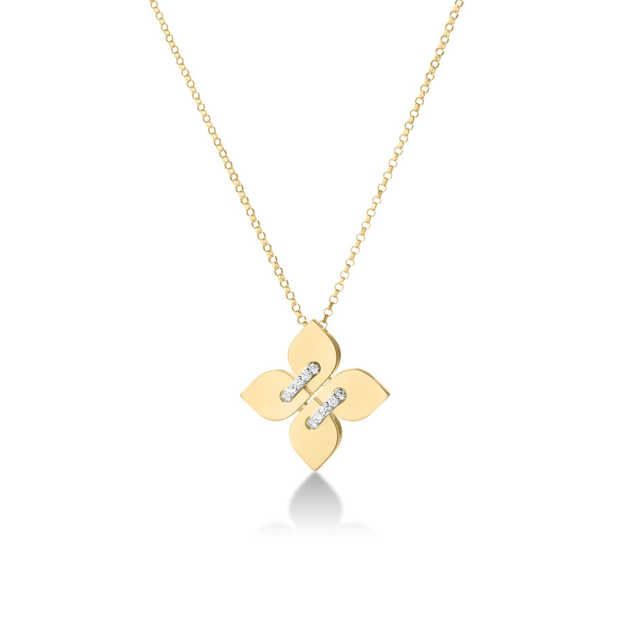 Venetian Princess Filo 0.07ct Diamond Pendant in 18K Yellow and White Gold on 17" chain
