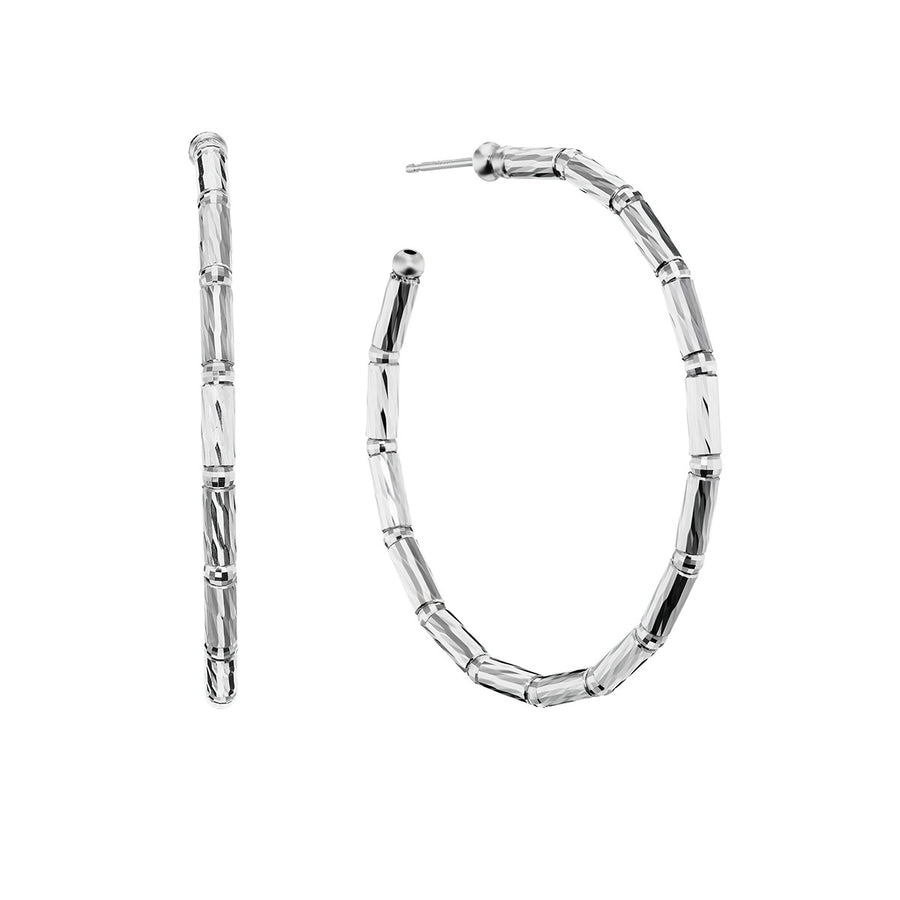 Reflection Hoop Earrings in Platinum
