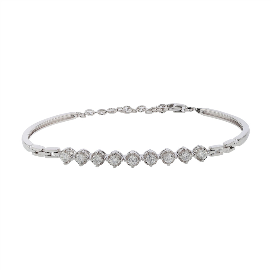 Essentials 0.57-0.66Ct Diamond Bangle in 18k White Gold