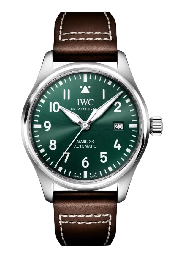 40mm Pilot's Mark XX Automatic Watch with Green Dial in Stainless Steel, Strap