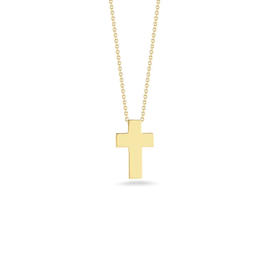 Tiny Treasures Cross Pendant in 18K Yellow Gold, 18" chain