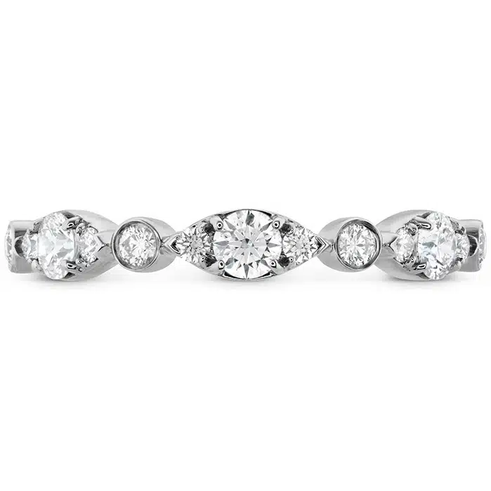 Bezel Regal 0.40-0.50ct Diamond Band in 18K White Gold, Size 6.5