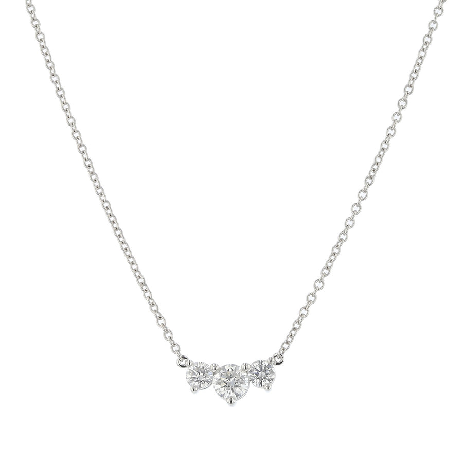 Trinity 0.48-0.56ct Diamond Necklace in 18K White Gold, 18"