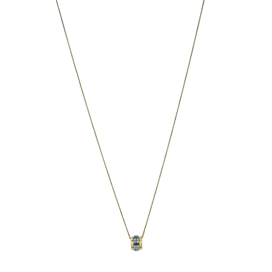 0.18ct Diamond Rondell Pendant in 14K Yellow Gold, 18" chain
