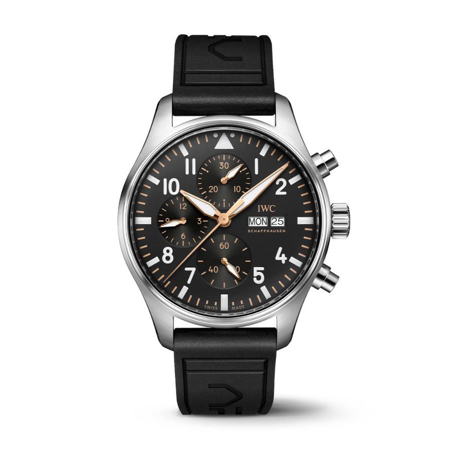 43mm Pilot's Watch Chronograph APXGP with Black Dial in Stainless Steel, Strap