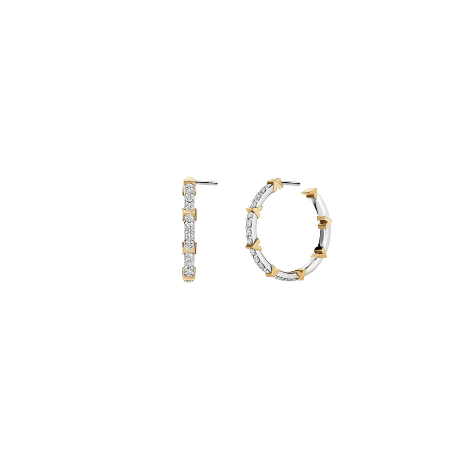 Copley 0.80-0.95ct Diamond Hoop Earrings in 18K Yellow and White Gold