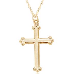 Small Cross Pendant in 14K Yellow Gold without chain