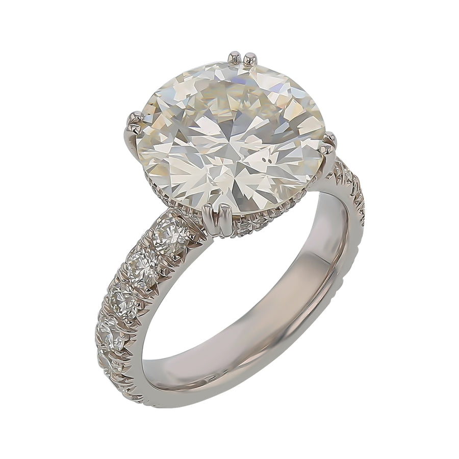 Artisan Pave 5.78ct Diamond and 1.01ct Diamond 3.5mm Ring in Platinum