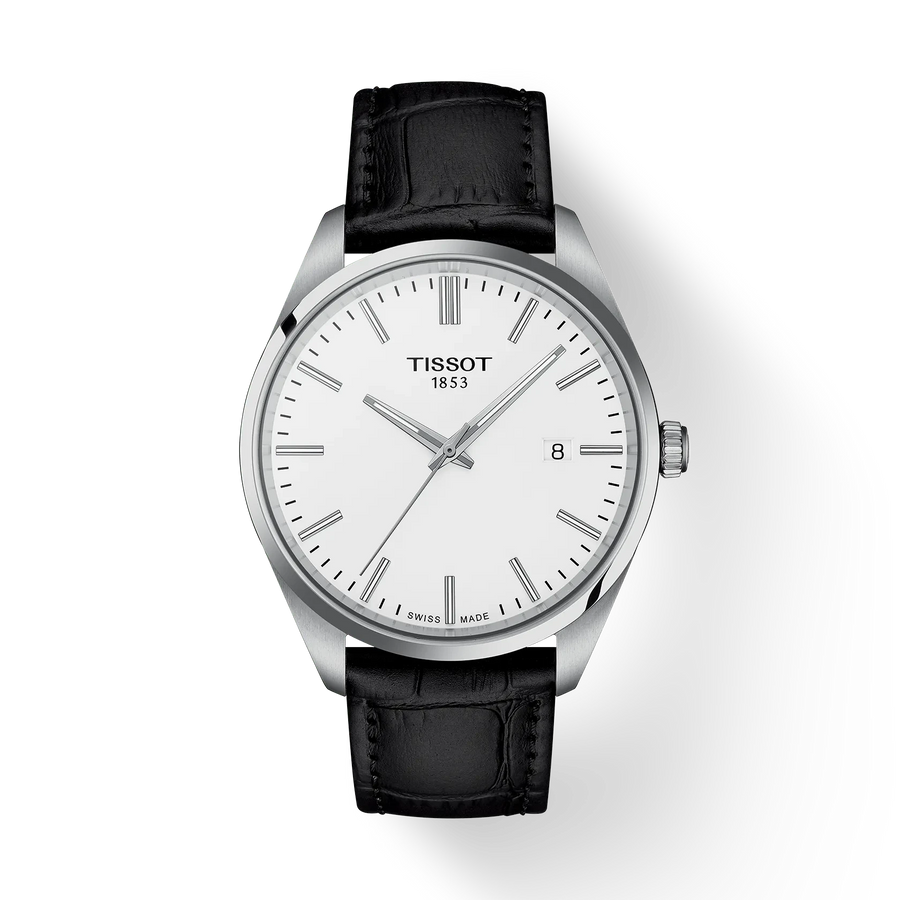 40mm PR 100 Quartz Watch with White Dial in Stainless Steel, Strap