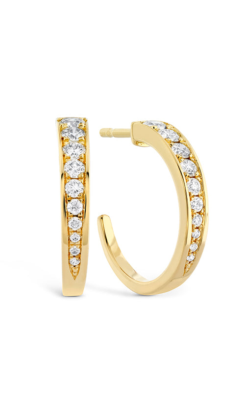 Triplicity 0.37-0.43ct Diamond Hoop Earrings in 18K Yellow Gold