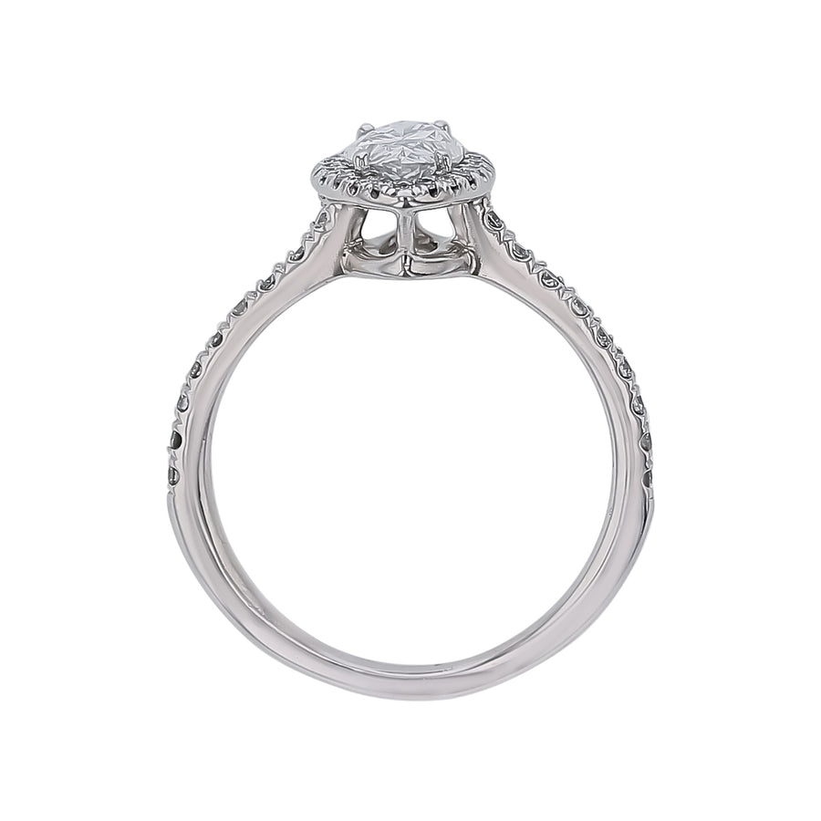 0.92ct Marquise Diamond and 0.27ct Dimond Halo Ring in Platinum, size 6