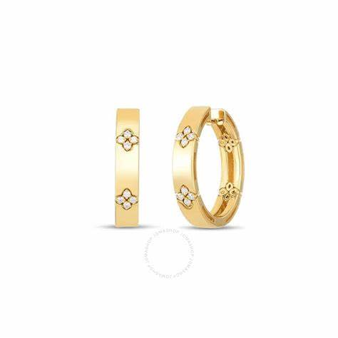Love in Verona 0.12ct Diamond Hoop Earrings in 18K Yellow Gold