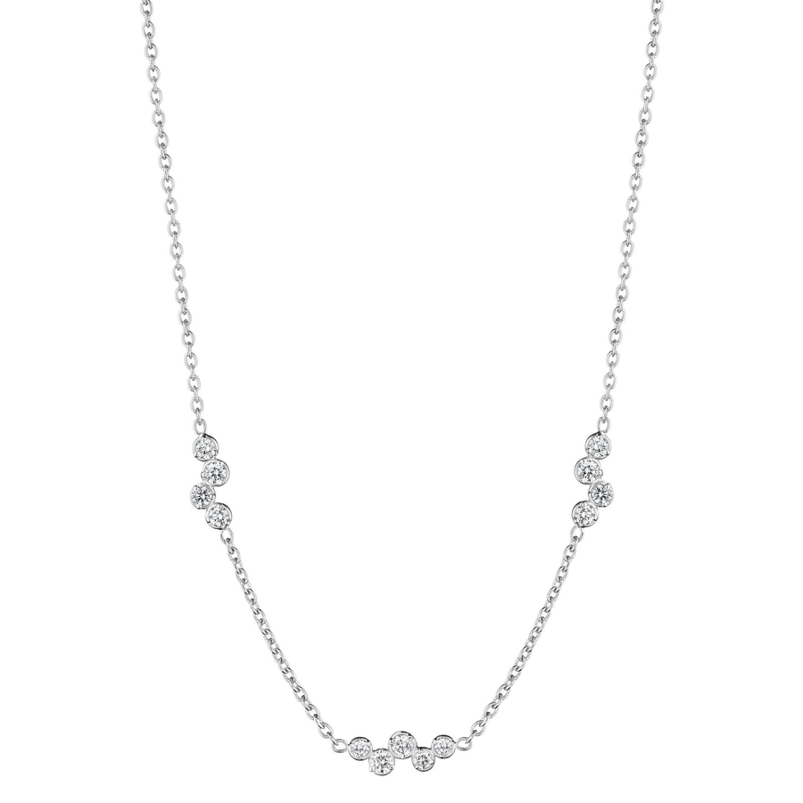 Stardust 0.58ct Diamond Station Necklace in 18K White Gold, 18"