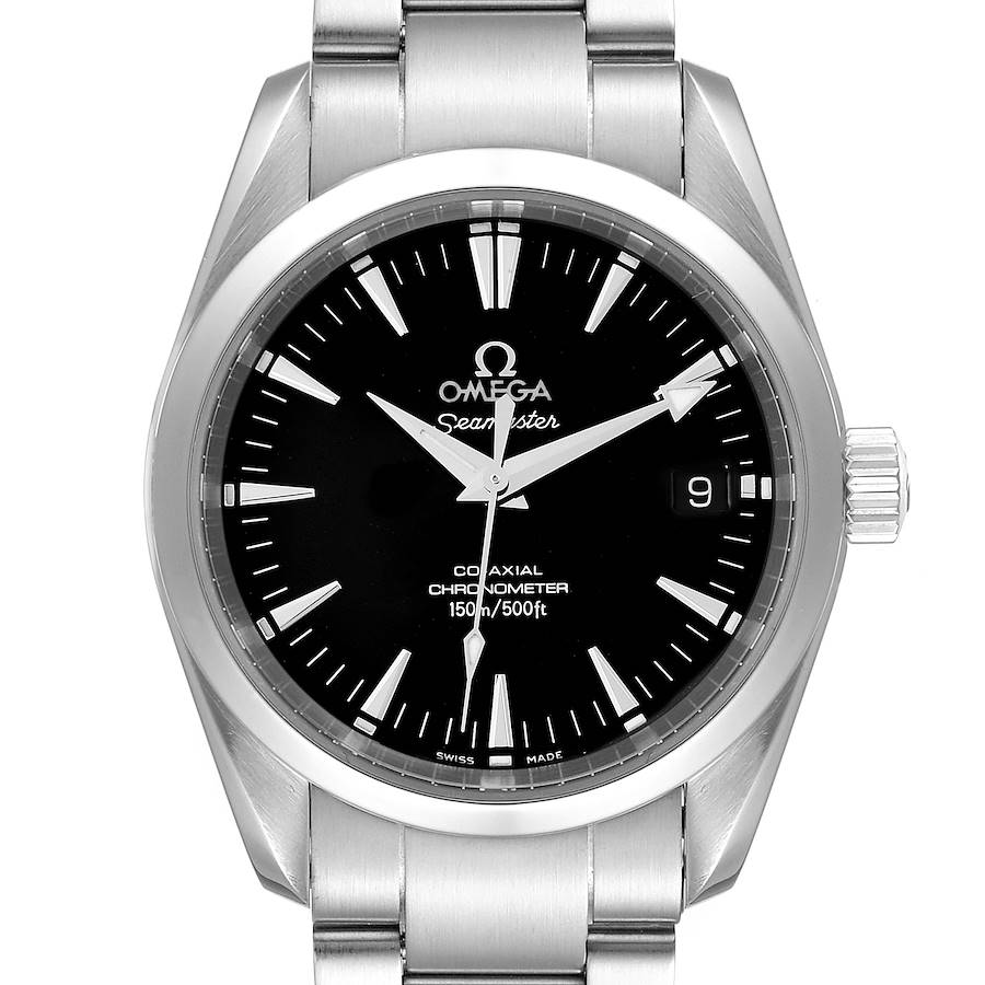 36mm Omega Seamaster Aqua Terra Watch with Black Dial in Stainless Steel, Bracelet