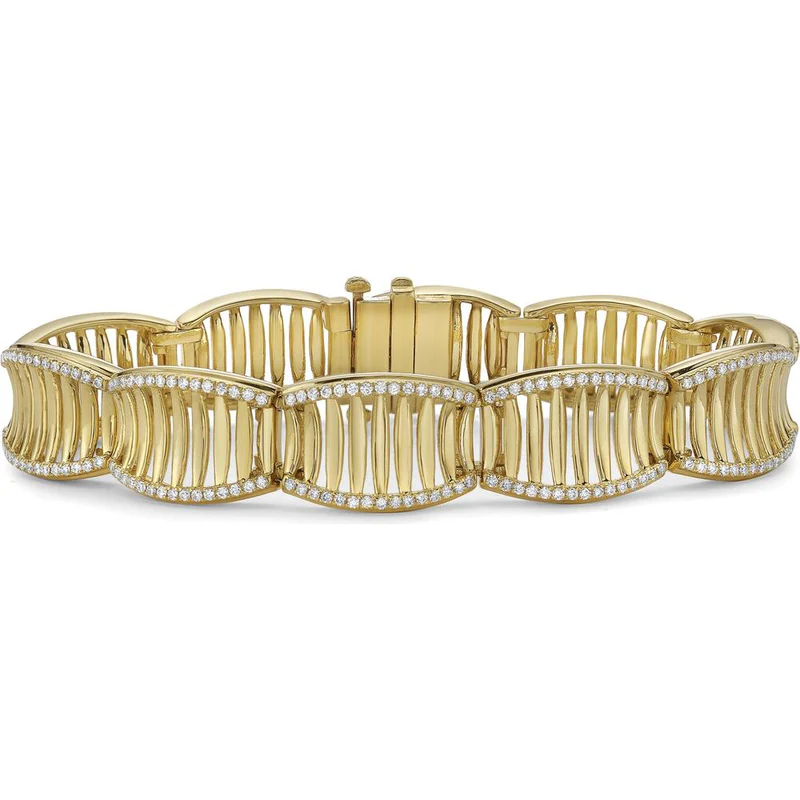 Birdcage 1.72ct Diamond Link Bracelet in 18K Yellow Gold