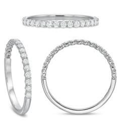 New Aire Silk 0.25ct Diamond Partway Band in 18K White Gold