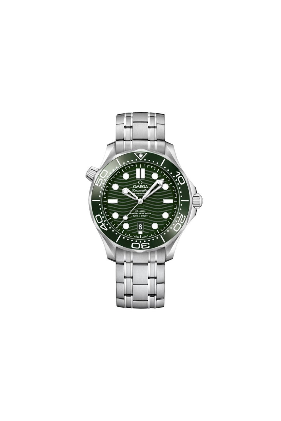 42mm Seamaster Diver 300M Watch with Green Dial in Stainless Steel, Bracelet