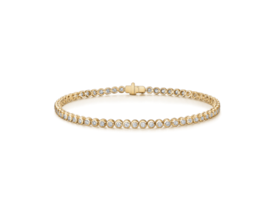 Hearts on Fire Classic 1.90-2.10ct Diamond Bezel Set Line Bracelet in 18K Yellow Gold, 7"
