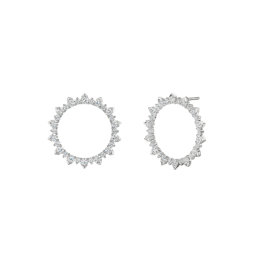 Aerial 4.50ct Diamond Sunburst Earrings in 18K White Gold