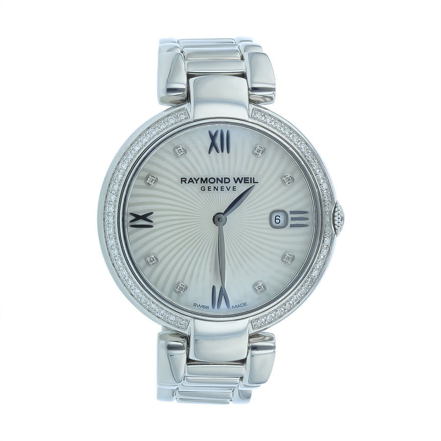 32mm Raymond Weil Shine Watch with Mother of Pearl Dial in Stainless Steel, Bracelet