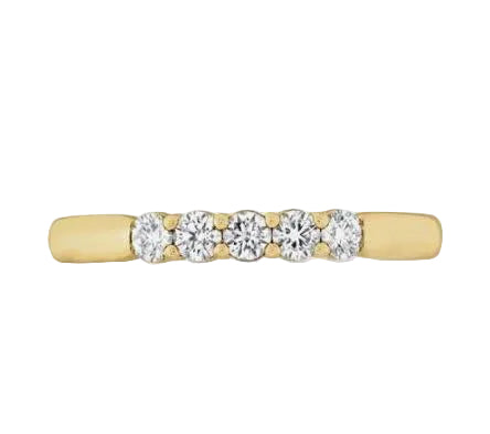 Signature 0.50ct Diamond 5-Stone Band in 18K Yellow Gold, size 6.5