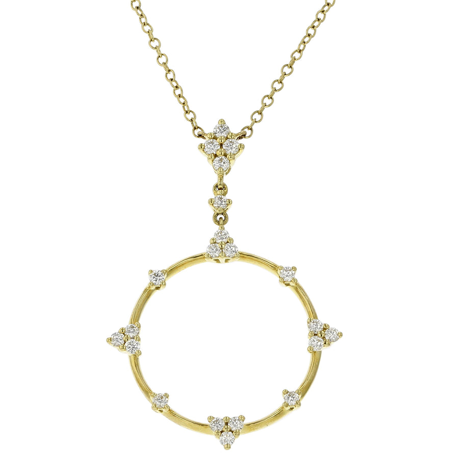 0.34ct Diamond Circle Necklace in 18K Yellow Gold, 16"