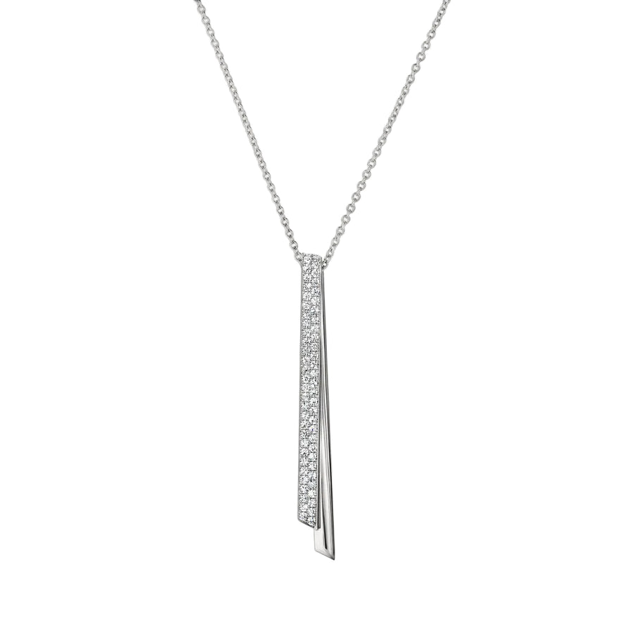 Inside/Out 0.44ct Diamond Flip Drop Pendant Necklace in 18K White Gold, 18"