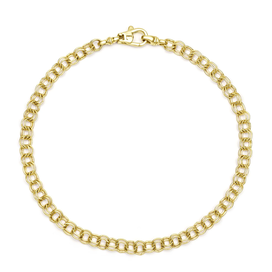 Anthem High Jinks 3.5mm Double Cable Chain Bracelet in 18K Yellow Gold, size large